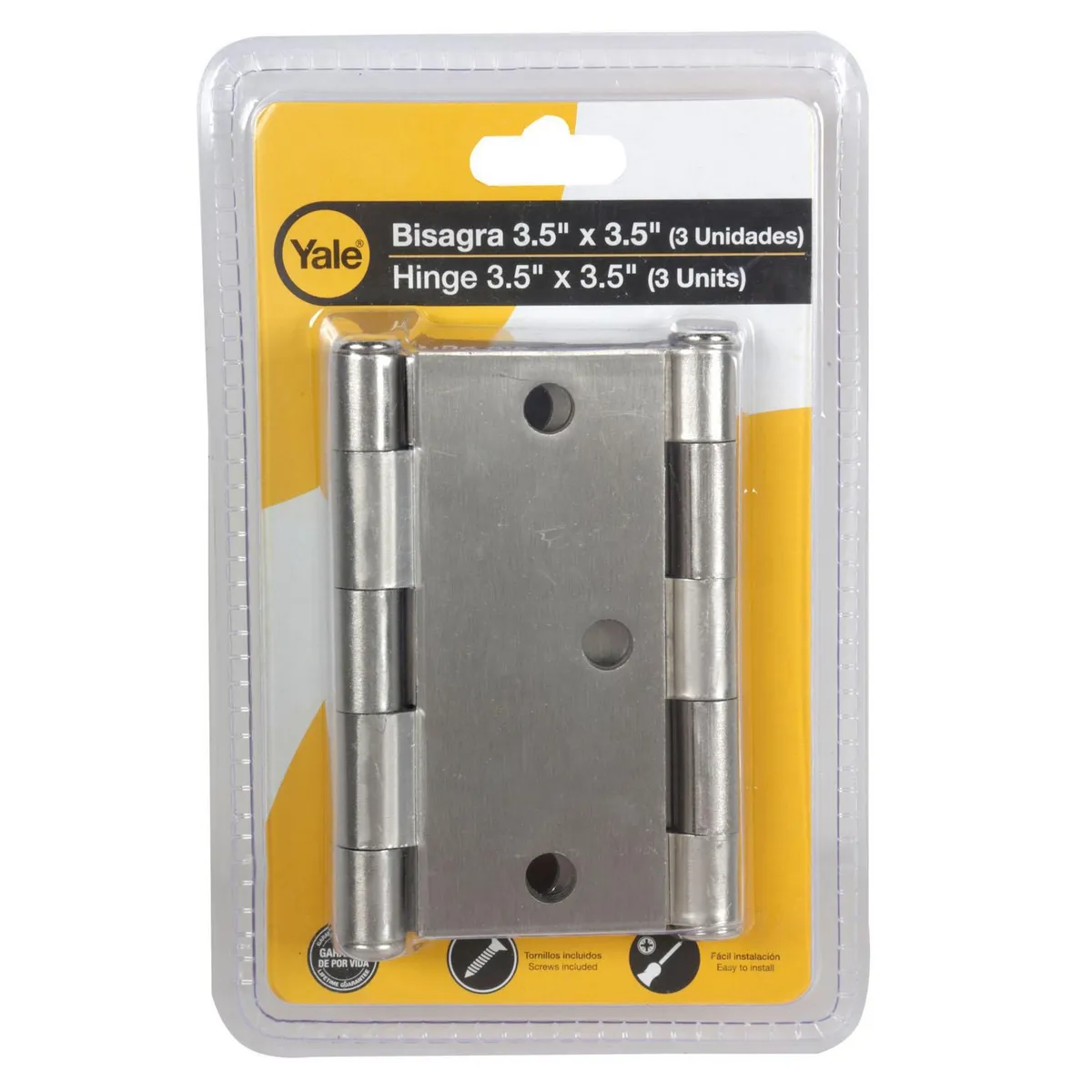 YALE - Bisagra Níquel 3.5x3.5" x 3 und