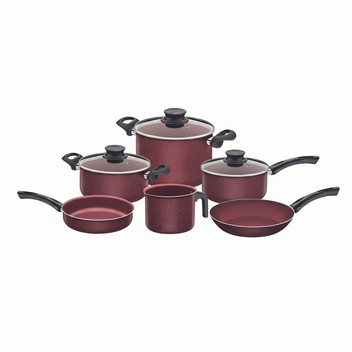 TRAMONTINA - Juego de Ollas 9 Piezas Paris Rojo