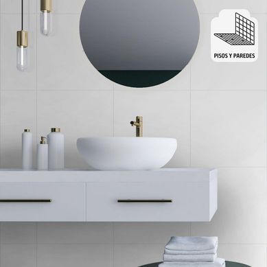 Cermica Blanco 46x46 Lisas/Granilladas Brillante 2.08 m2