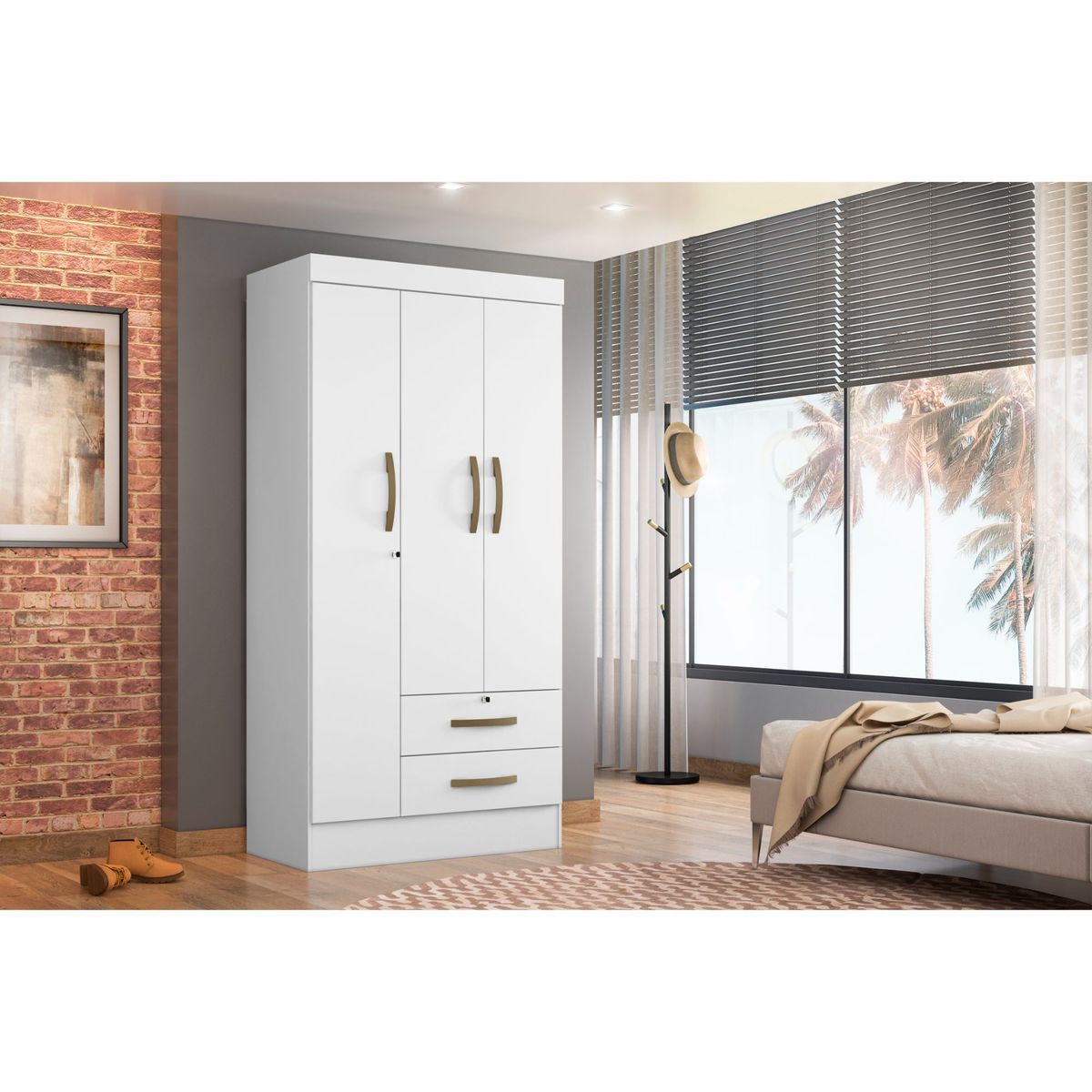 MOVAL - Ropero 3 Puertas 2 Cajones Infantil