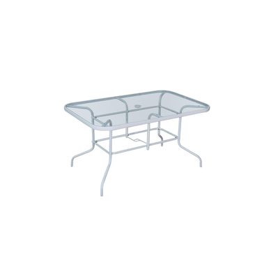 Mesa rectangular 140x90 vidrio blanco