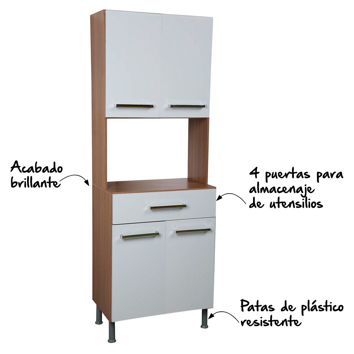 JUST HOME COLLECTION - Mueble de Cocina Alacena Fendi Rovere Blanco 70cm ancho
