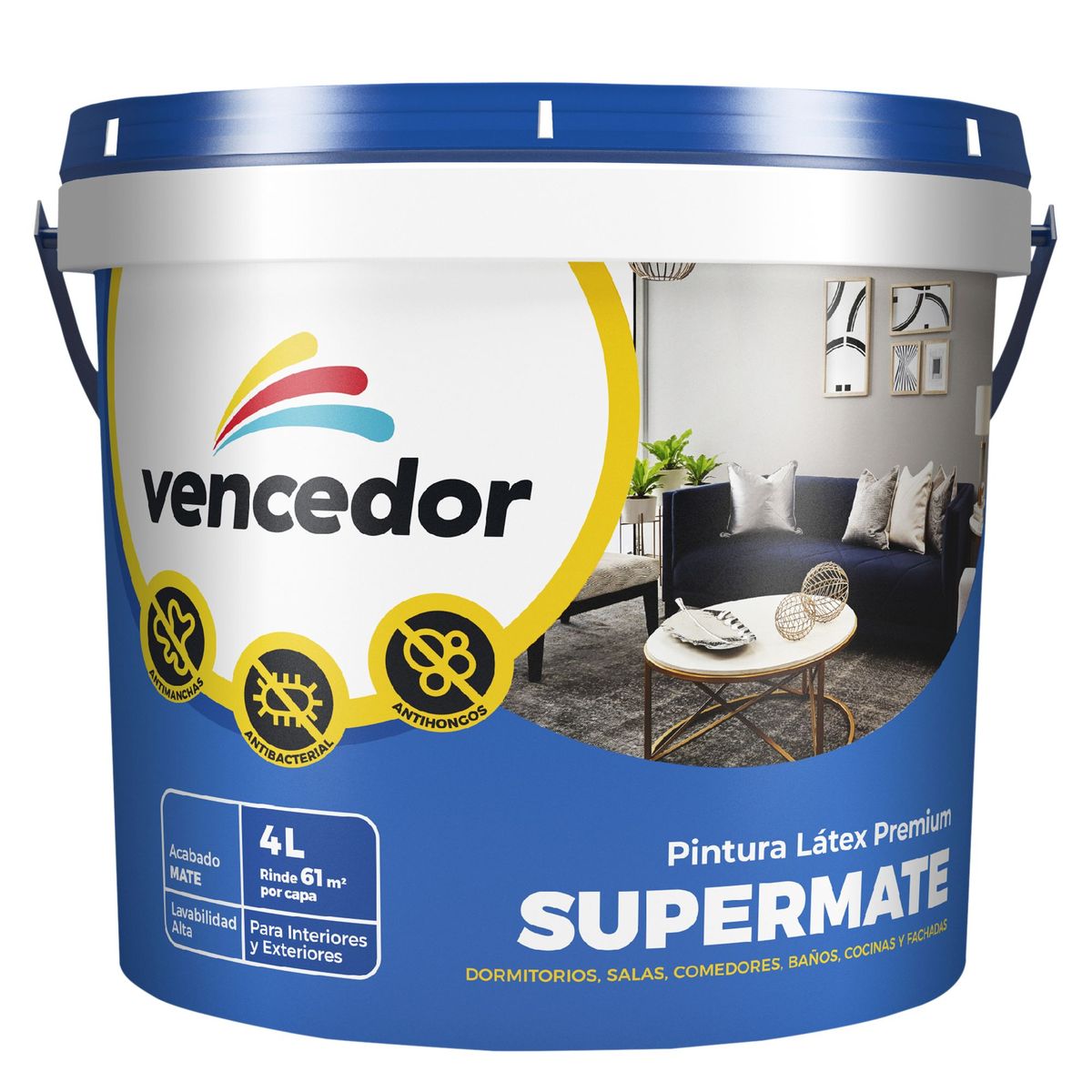 SUPERMATE - Pintura Supermate Antibacterial Granito 1GL