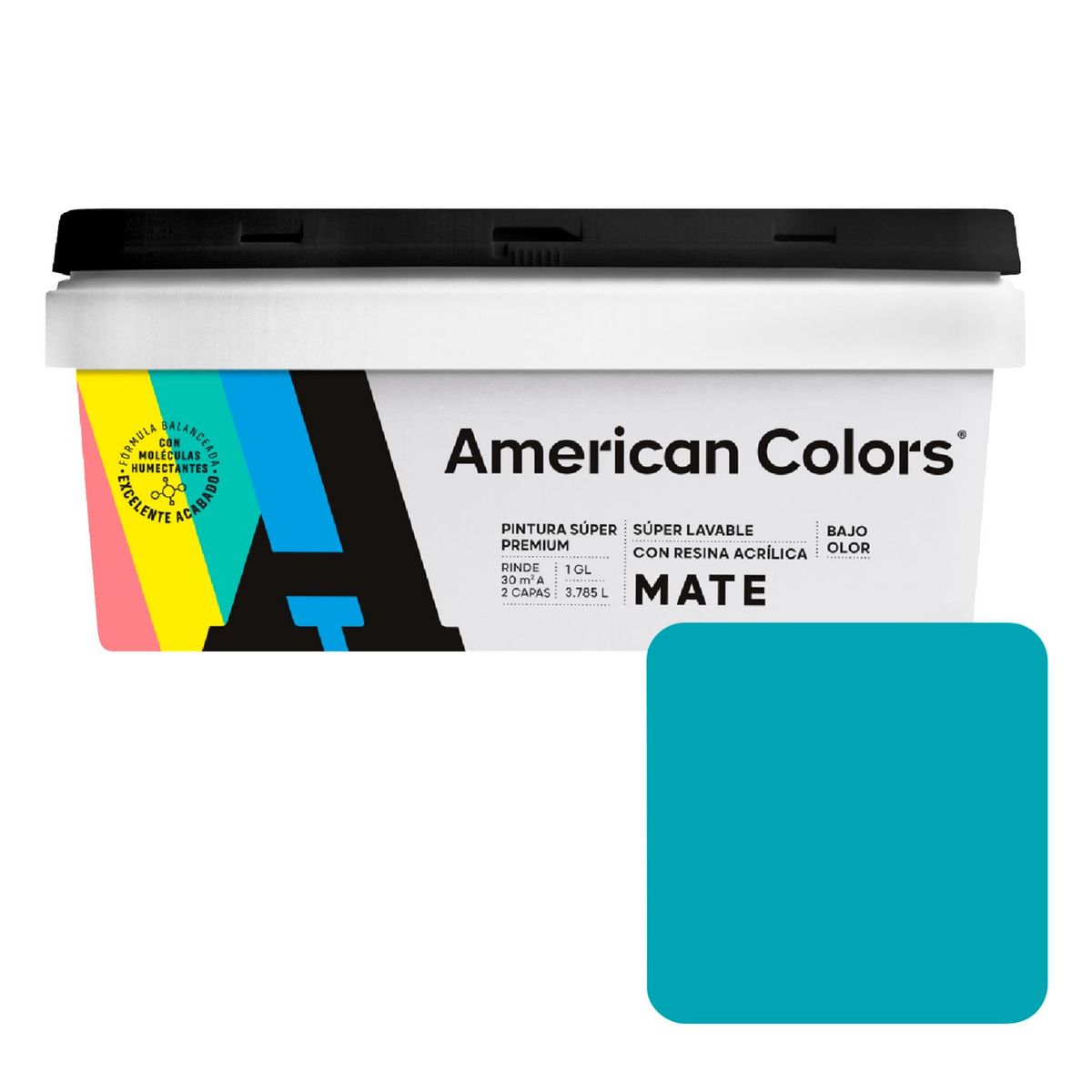 AMERICAN COLORS - Pintura American Colors Verde Turquesa 1GL