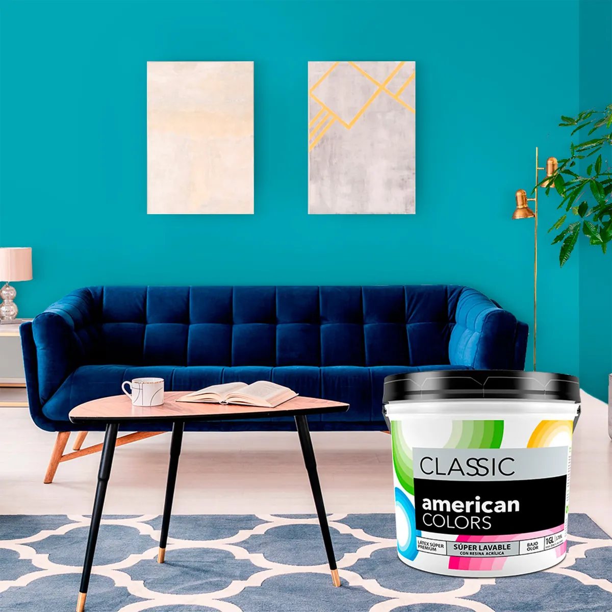 AMERICAN COLORS - Pintura American Colors Verde Turquesa 1GL