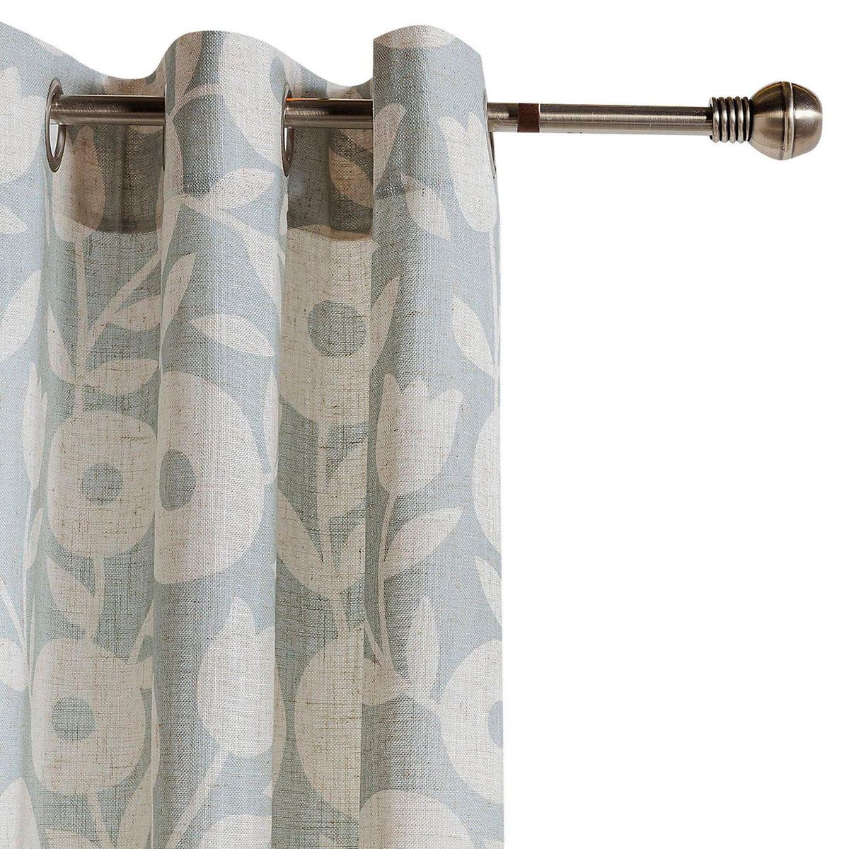 JUST HOME COLLECTION - Cortina de Tela Flores 140x220cm Gris