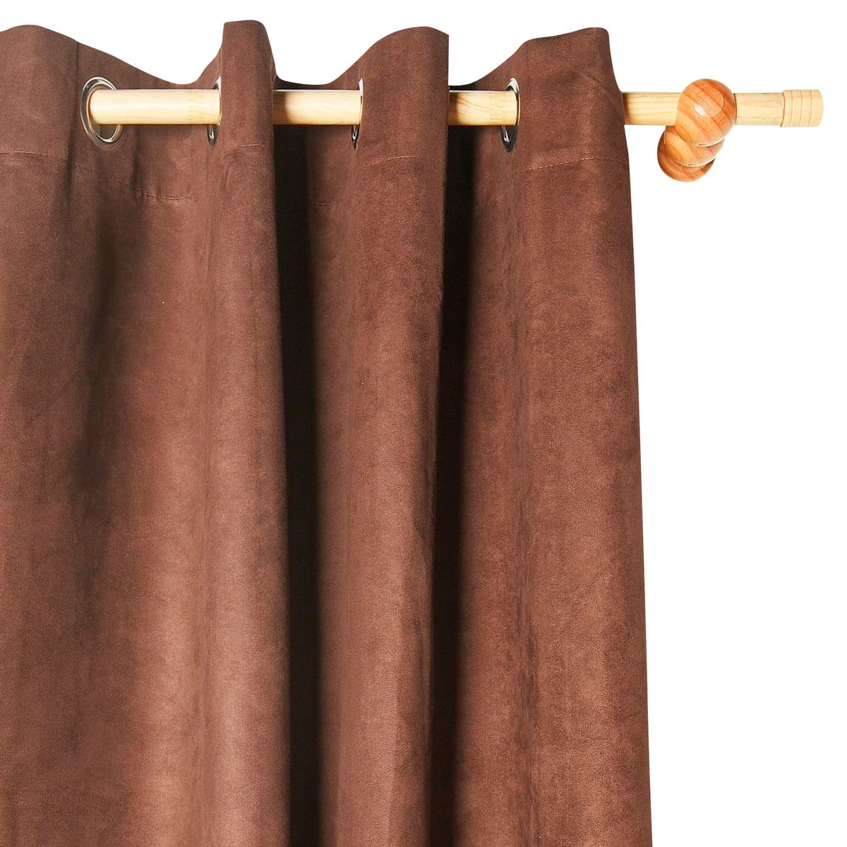 JUST HOME COLLECTION - Cortina de Tela Suede 140x220cm Café