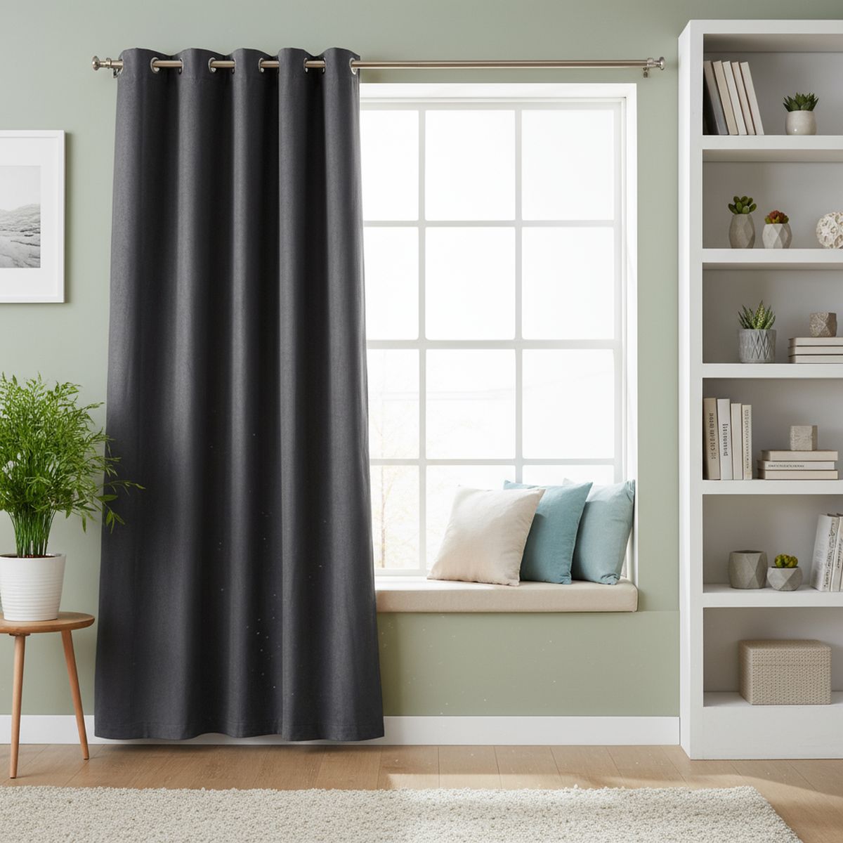 JUST HOME COLLECTION - Cortina de Tela Suede 140x220cm Negro