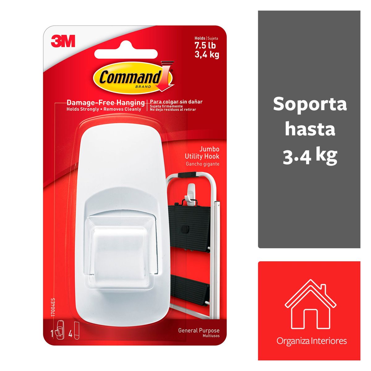 COMMAND - Gancho Command Jumbo Rectangular Blanco