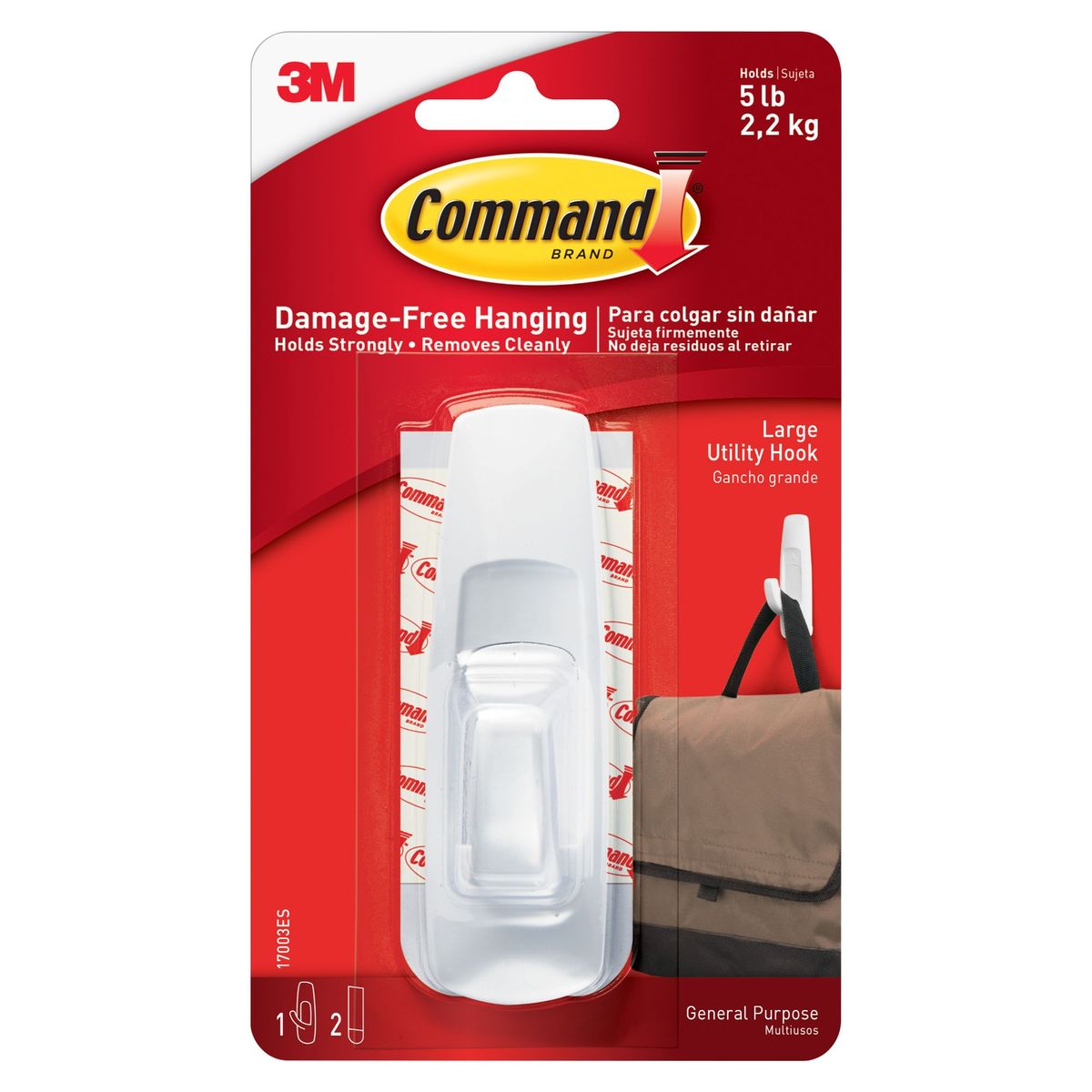 3M - Gancho Command 3M Rectangular Grande Blanco