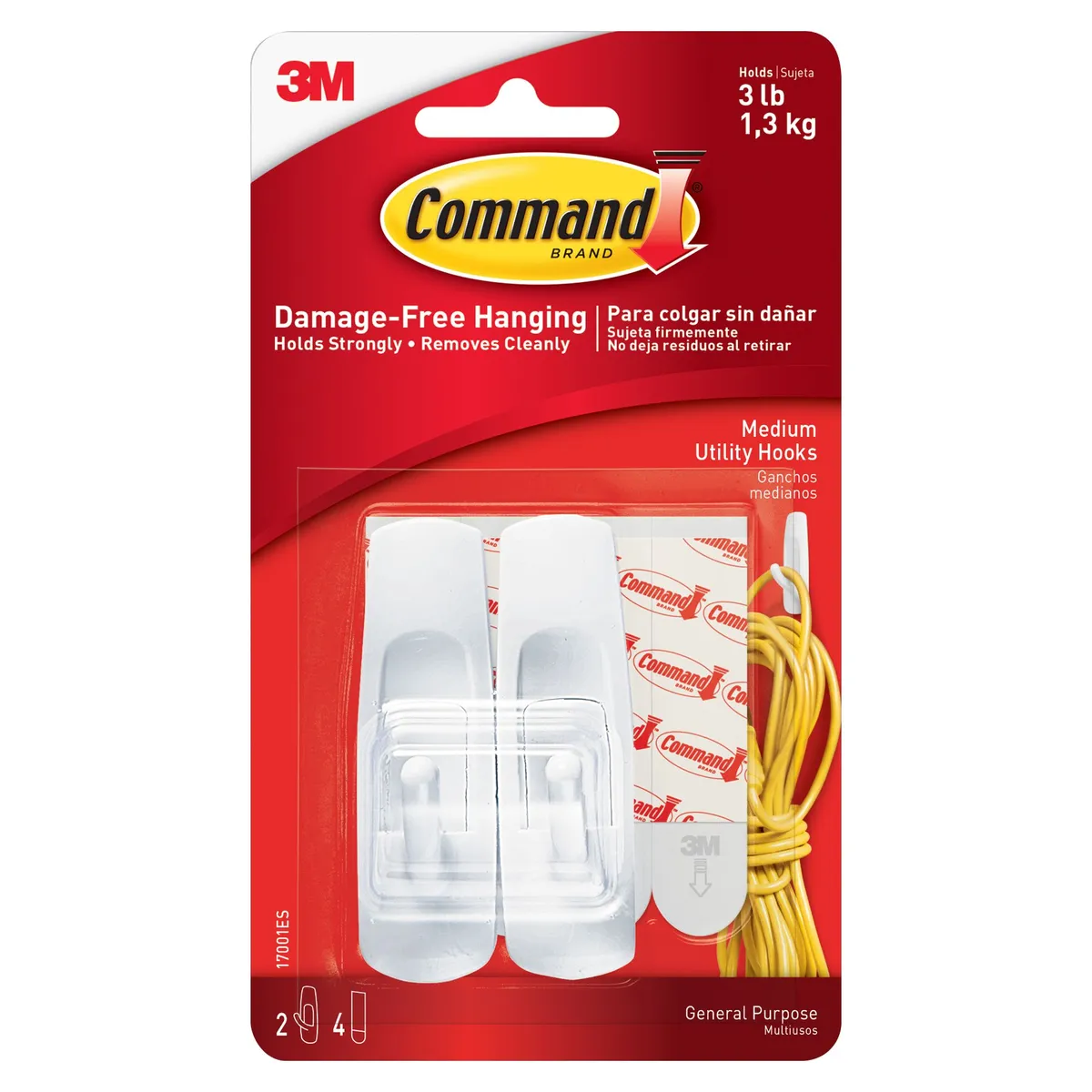 3M - Gancho Command 3M Rectangular Mediano Blanco
