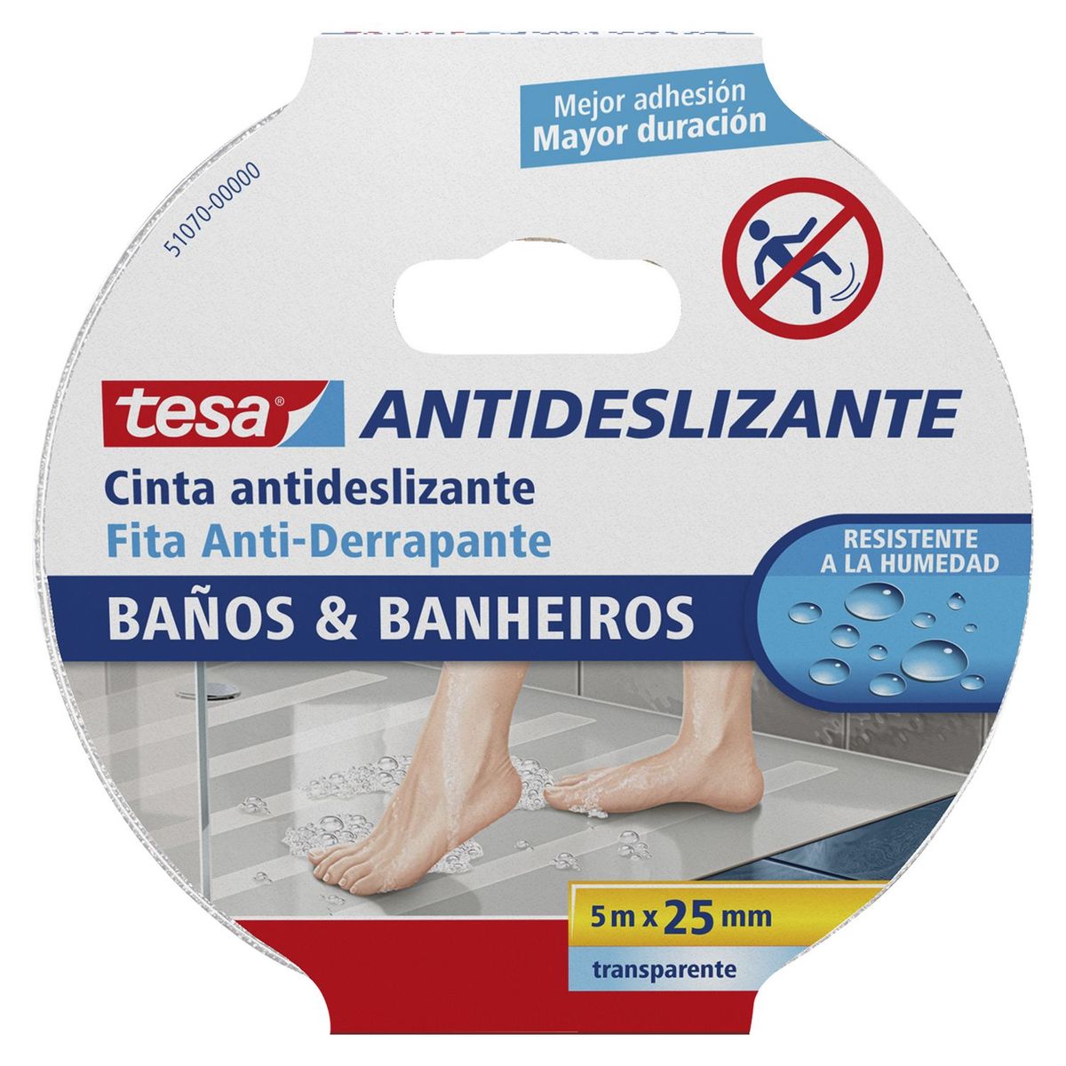 TESA - Cinta Antideslizante Baños TESA 25 mm. x 5 m.
