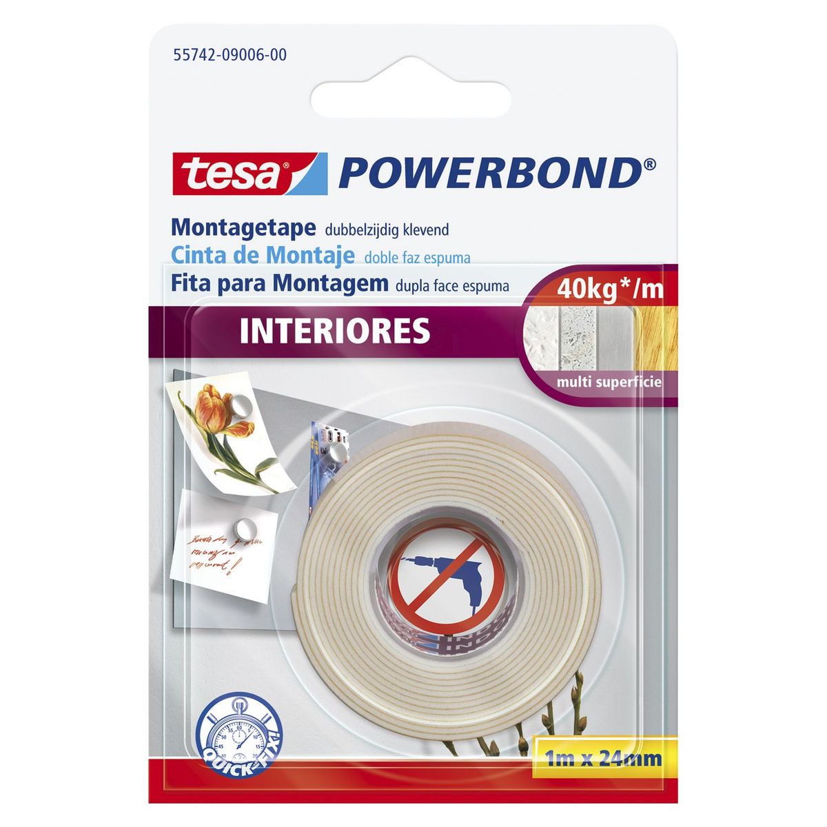 TESA - Cinta Doble Contacto 1" x 1 m