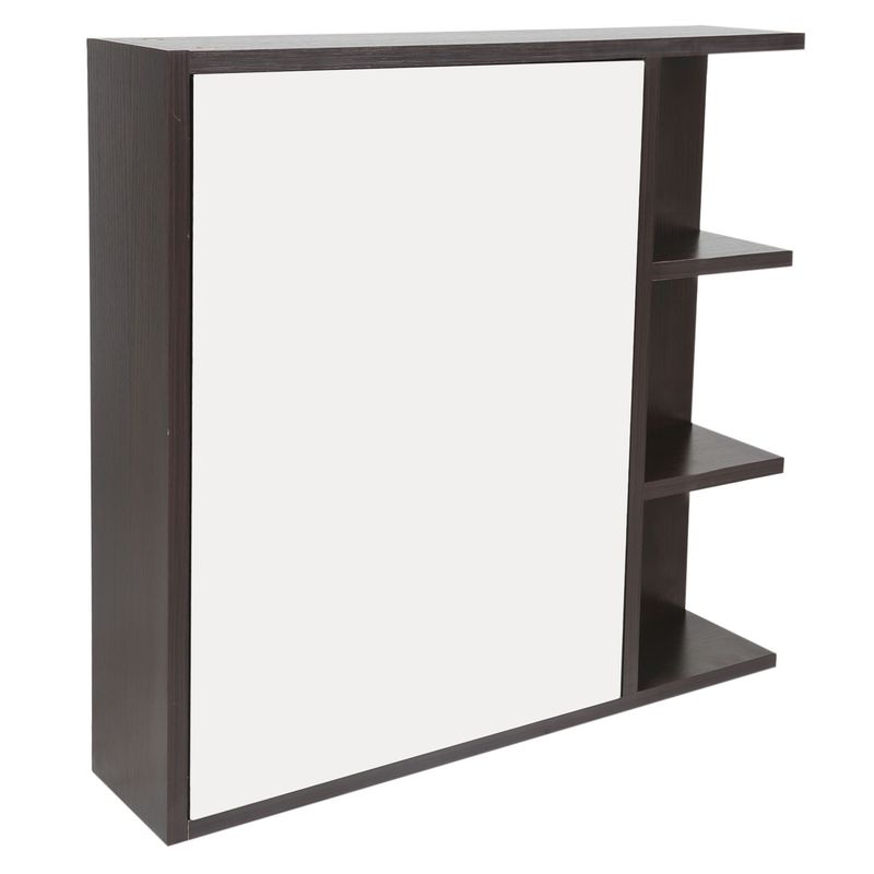 KARSON - Botiquin de Baño Una Puerta con Espejo Wengue 60x60x15cm