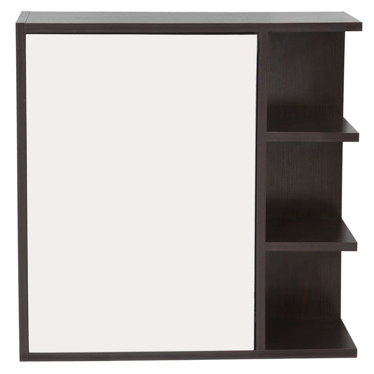 SENSI DACQUA - Botiquin de Baño Una Puerta con Espejo Wengue 60x60x15cm