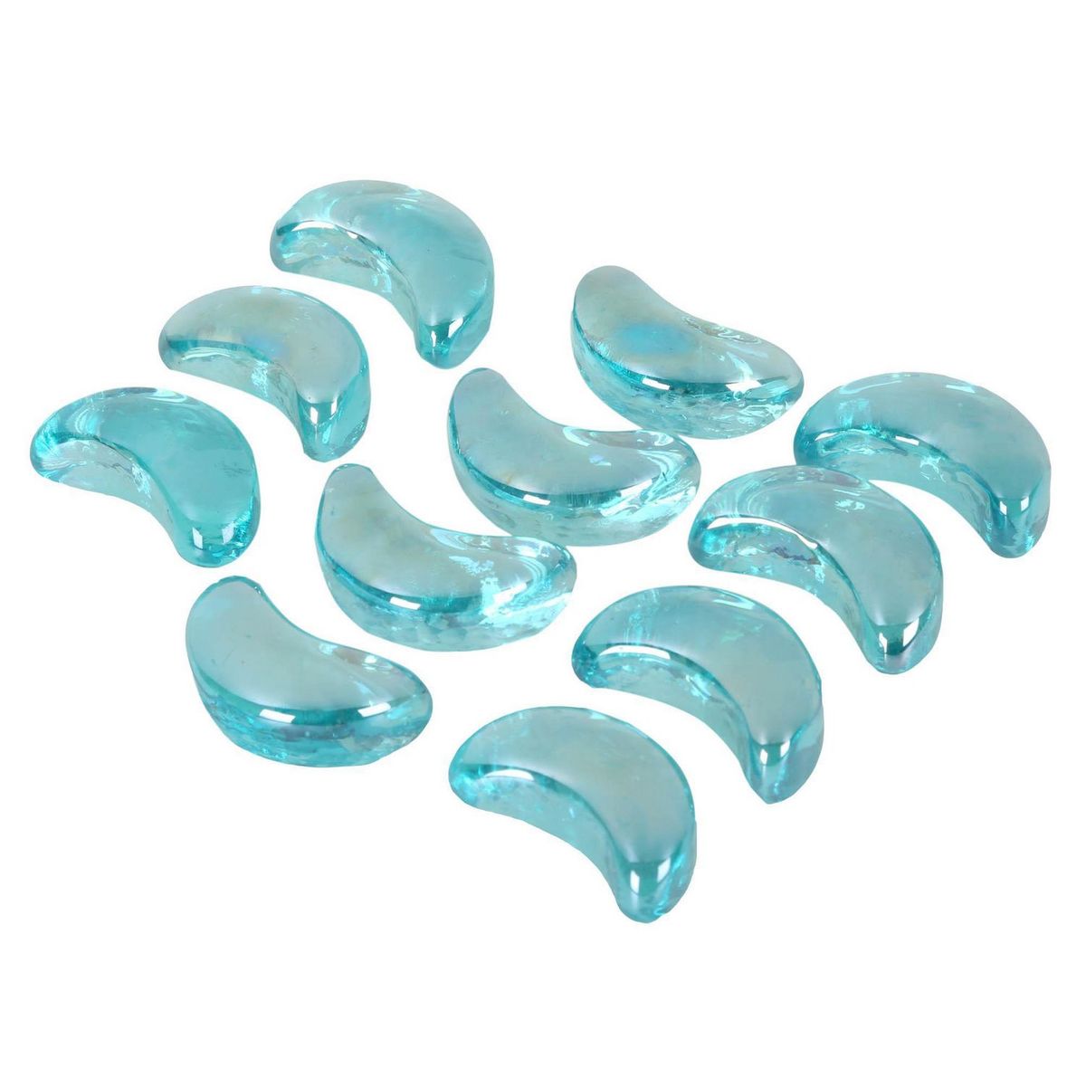 GENERICO - Gema Grande Luna 12 unidades Vidrio Celeste