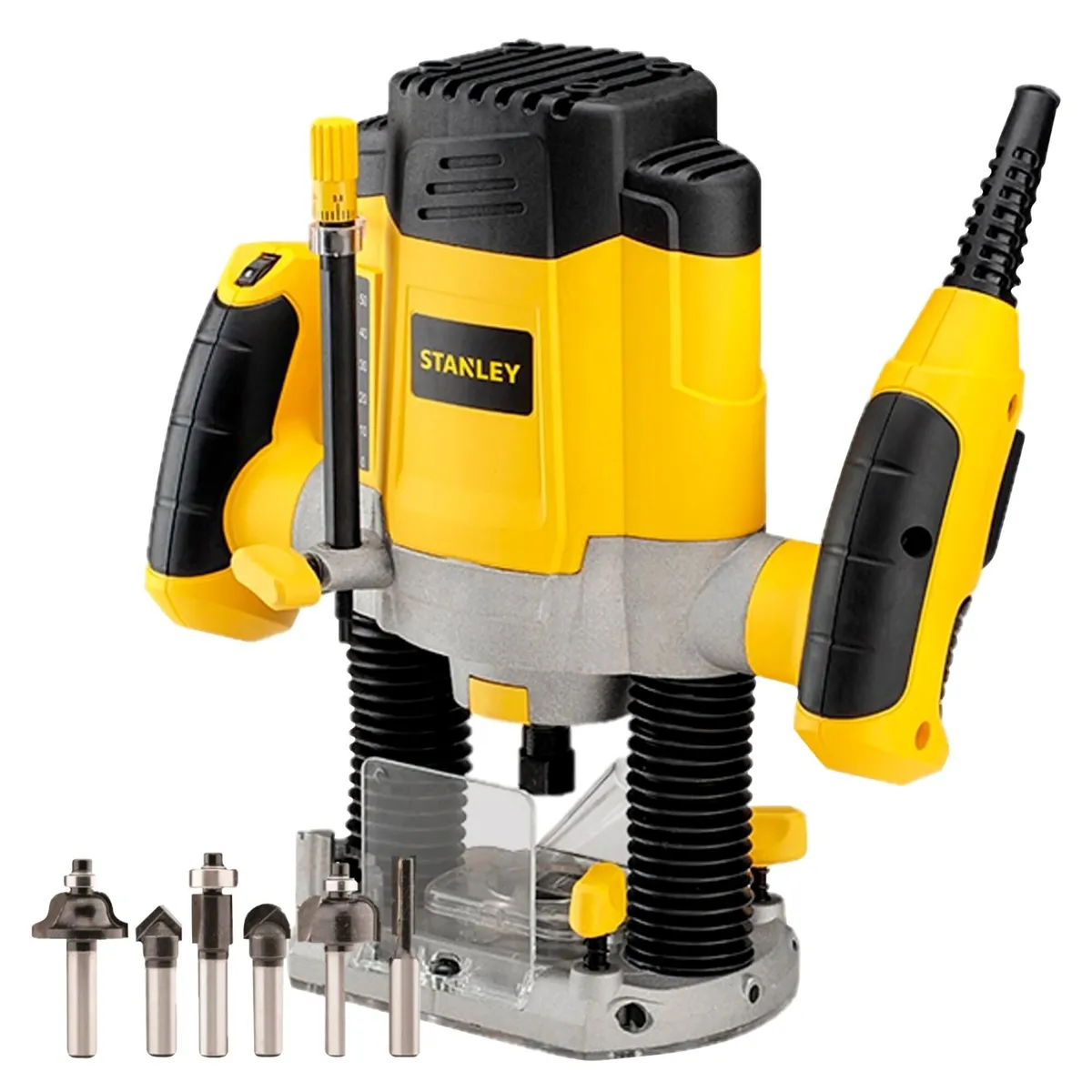 STANLEY - Fresadora Ruteadora Eléctrica 1200 W + 6 Fresas SRR1200 Stanley