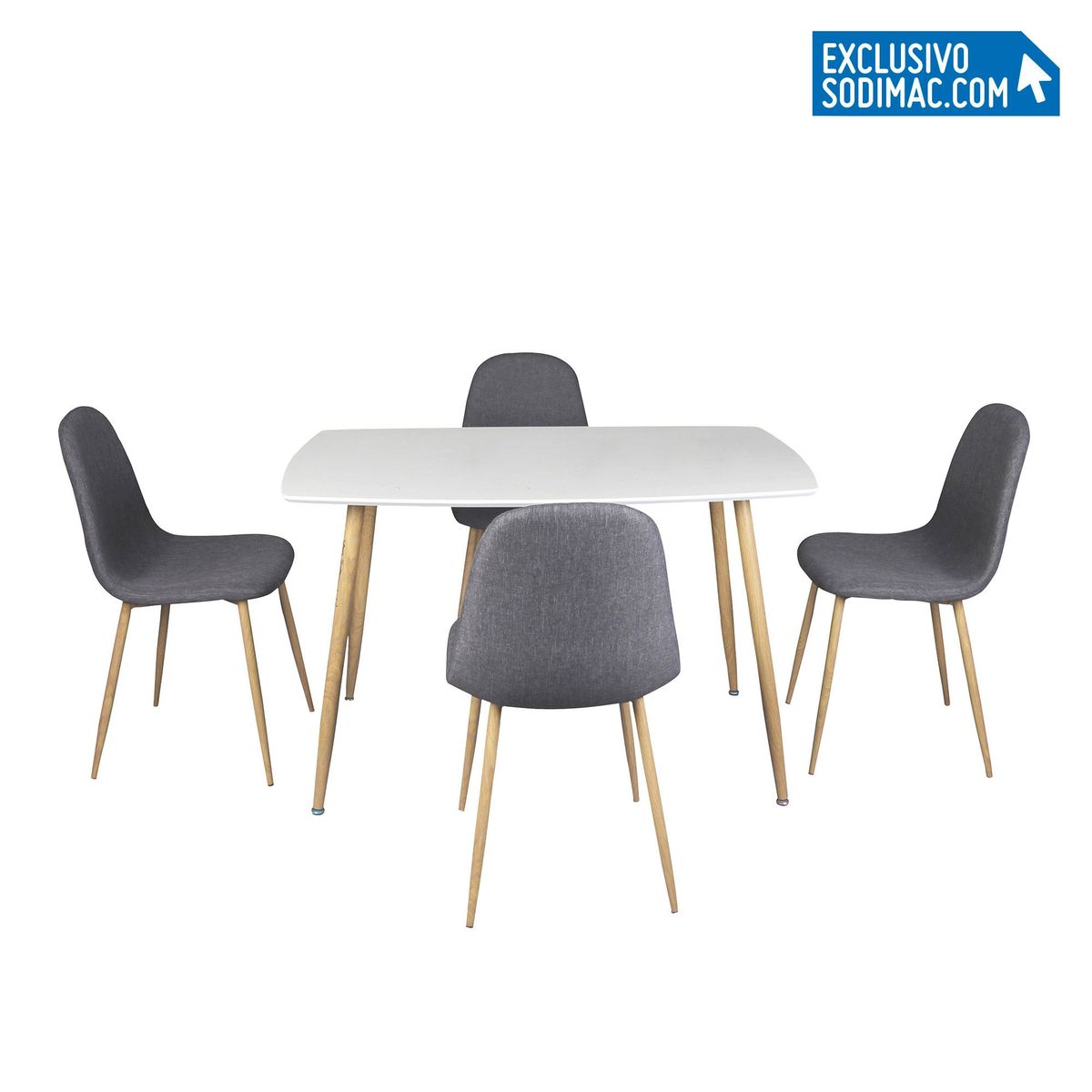 HOMY - Juego de Comedor Scan 4 Sillas