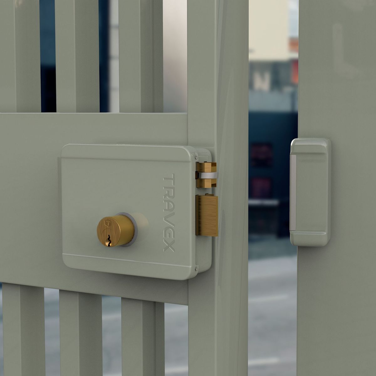 TRAVEX - Cerradura de Sobreponer Eléctrica sin Botón Travex