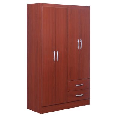 Ropero 4 Puertas 2 Cajones 109x47x183cm Caoba