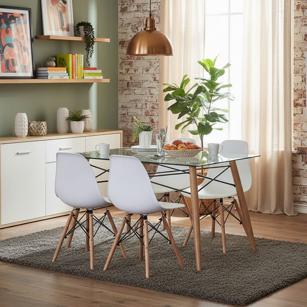 JUST HOME COLLECTION - Juego de Comedor 4 Sillas Soar