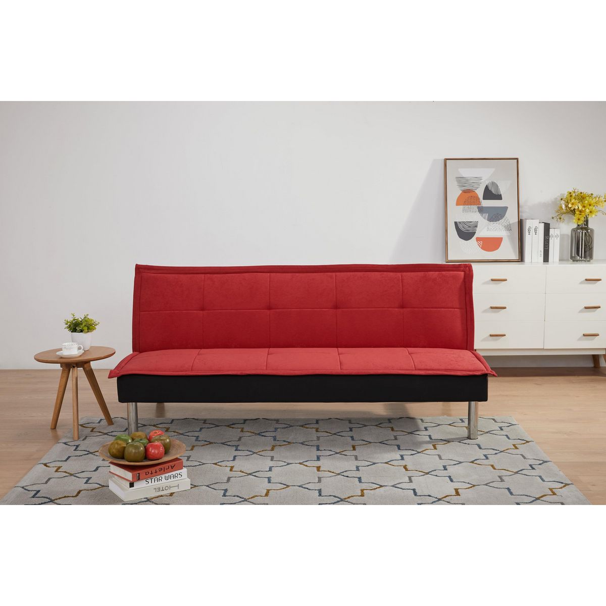 JUST HOME COLLECTION - Sofá Cama Versalles Rojo