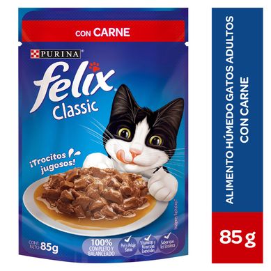 Felix Adultos Alimento Hmedo para Gatos 85 gr Sabor Carne en Salsa