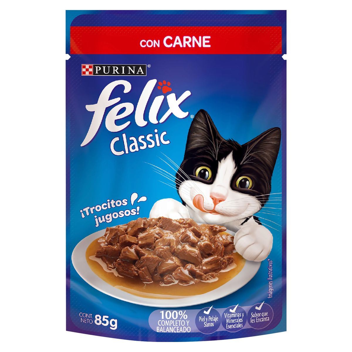FELIX - Felix Adultos Alimento Húmedo para Gatos 85 gr Sabor Carne en Salsa