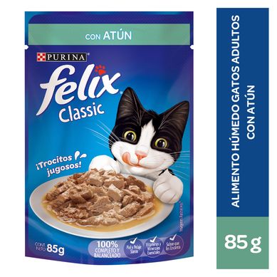 Felix Adultos Alimento Hmedo para Gatos 85 gr Sabor Atn en Salsa
