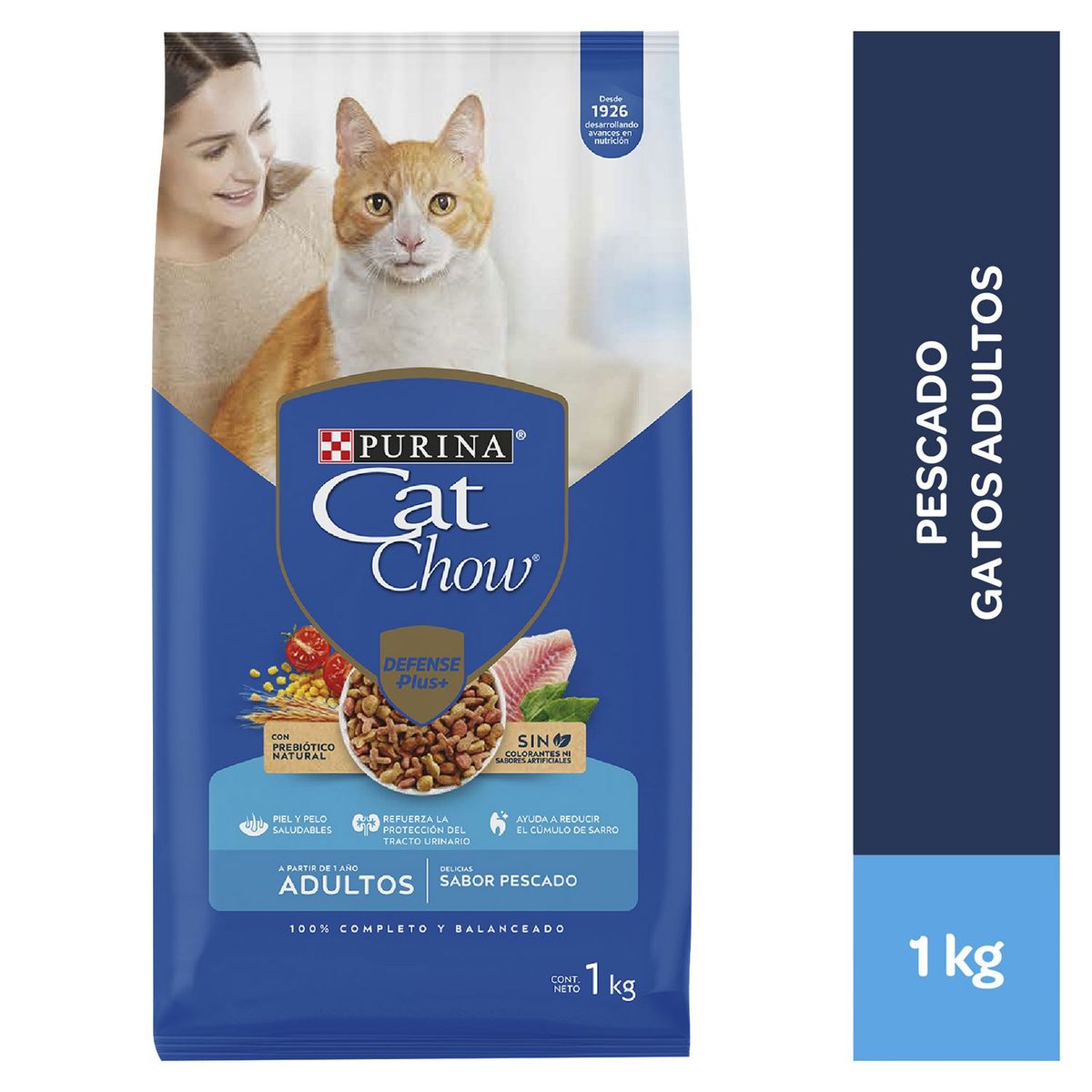 CAT CHOW - Cat Chow Adultos Croquetas para Gatos 1 kg Pescado, Mariscos