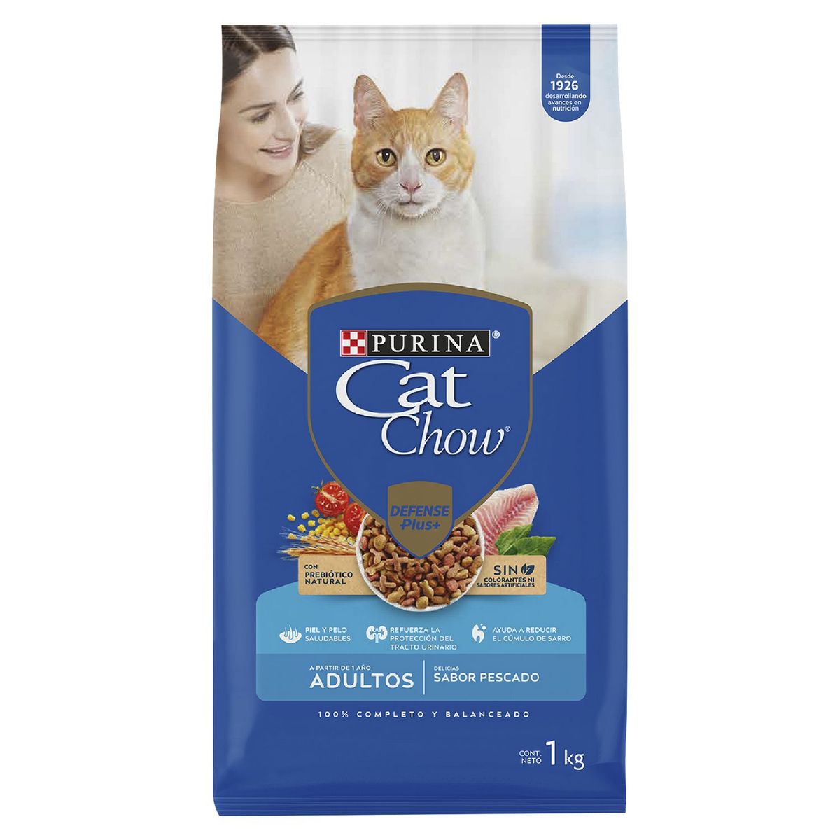 CAT CHOW - Cat Chow Adultos Croquetas para Gatos 1 kg Pescado, Mariscos