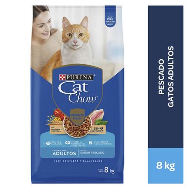 Cat Chow Adultos Croquetas para Gatos 8 kg Sabor Pescado y Mariscos