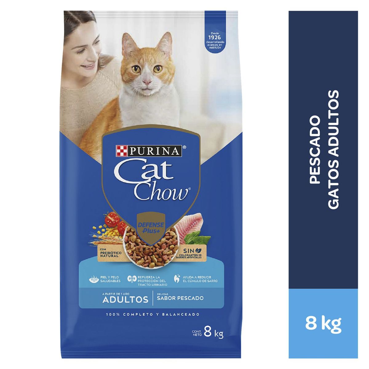 CAT CHOW - Cat Chow Adultos Croquetas para Gatos 8kg Pescado, Mariscos
