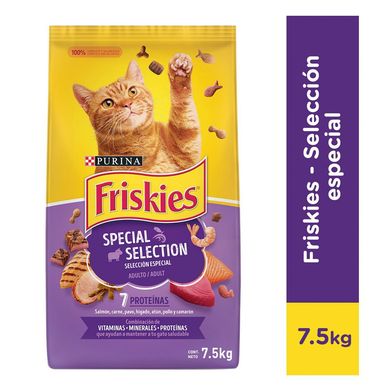 Friskies Adultos Croquetas para Gatos Seleccin Especial 7.5 kg Sabor Pollo, Pescado y Salmn