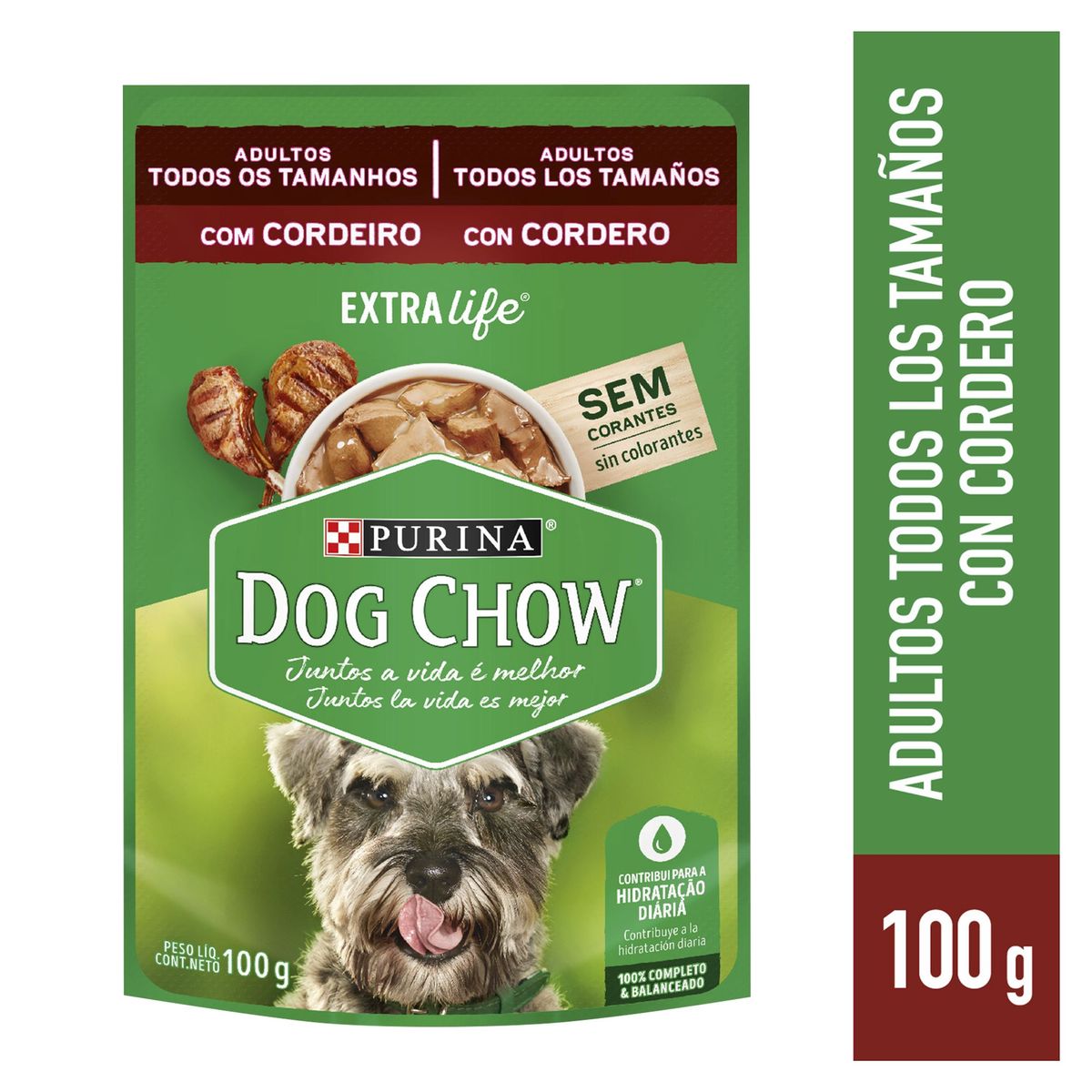 DOG CHOW - Dog Chow Adultos Alimento Húmedo para Perros 100gr Cordero