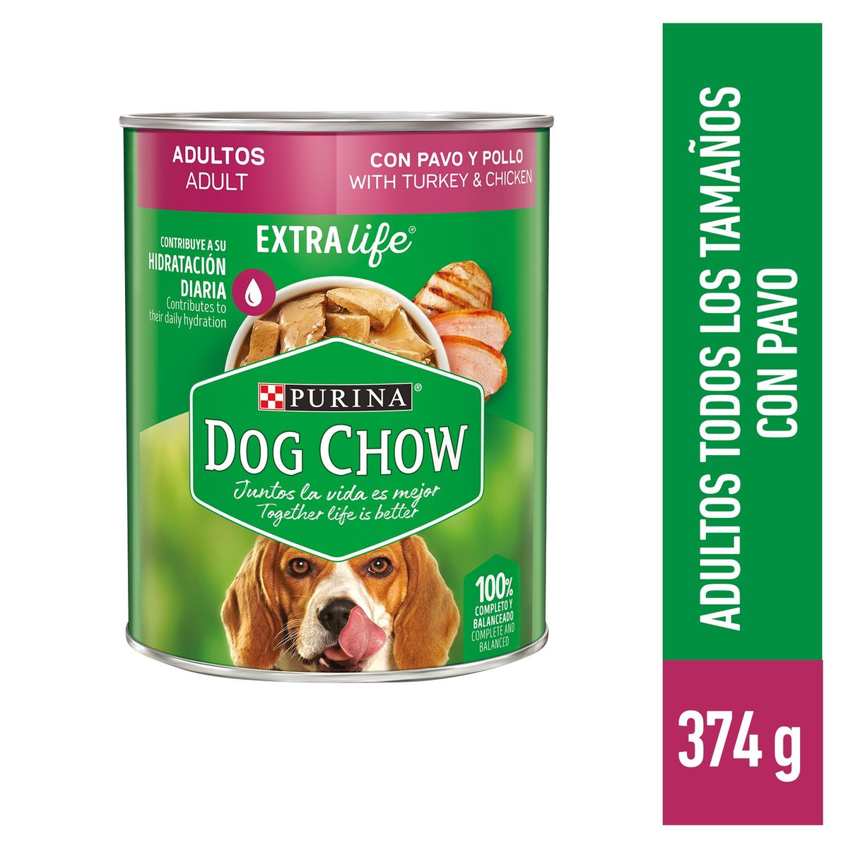 Dog Chow Adulto Alimento Húmedo para Perros 374g Pavo/Pollo, marca DOG CHOW - Foto Principal