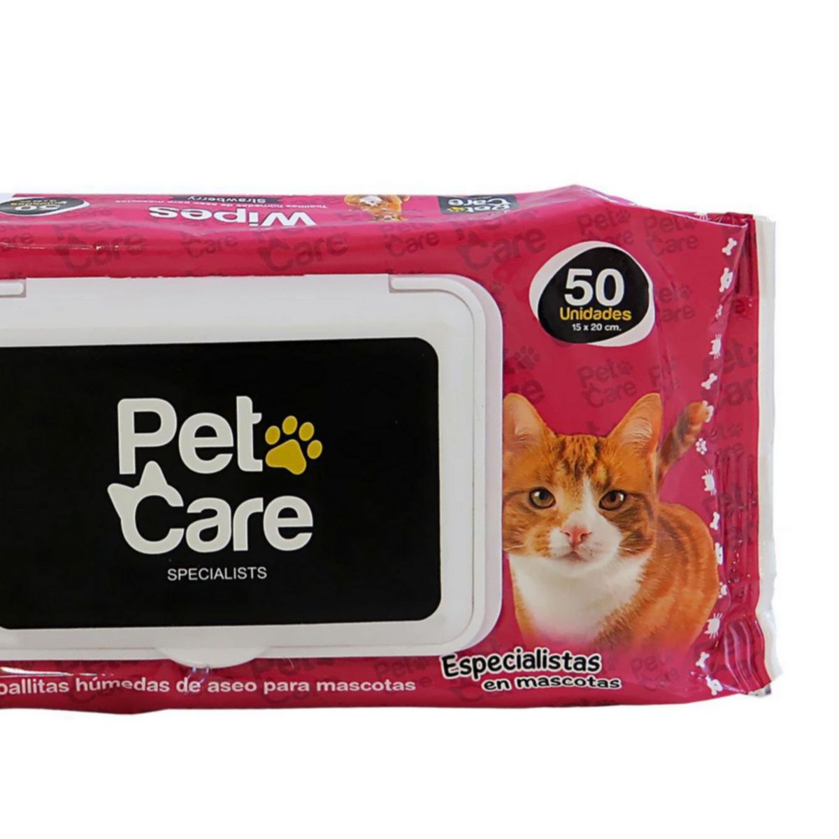 PET CARE - Toalla húmeda para Mascotas x 50 unidades Strawberry