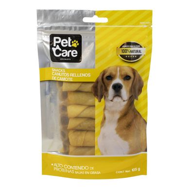 Pet Care Adultos Snack para Perros Canutos Rellenos de Camote 105 gr 