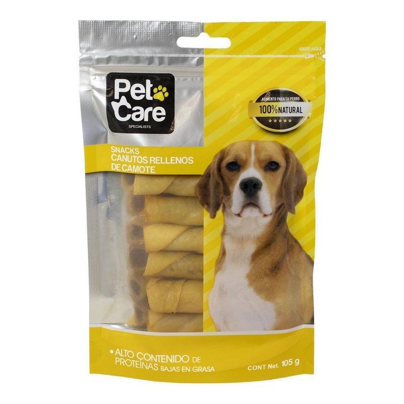 PET CARE - Pet Care Adultos Snack para Perros Canutos Rellenos 105gr