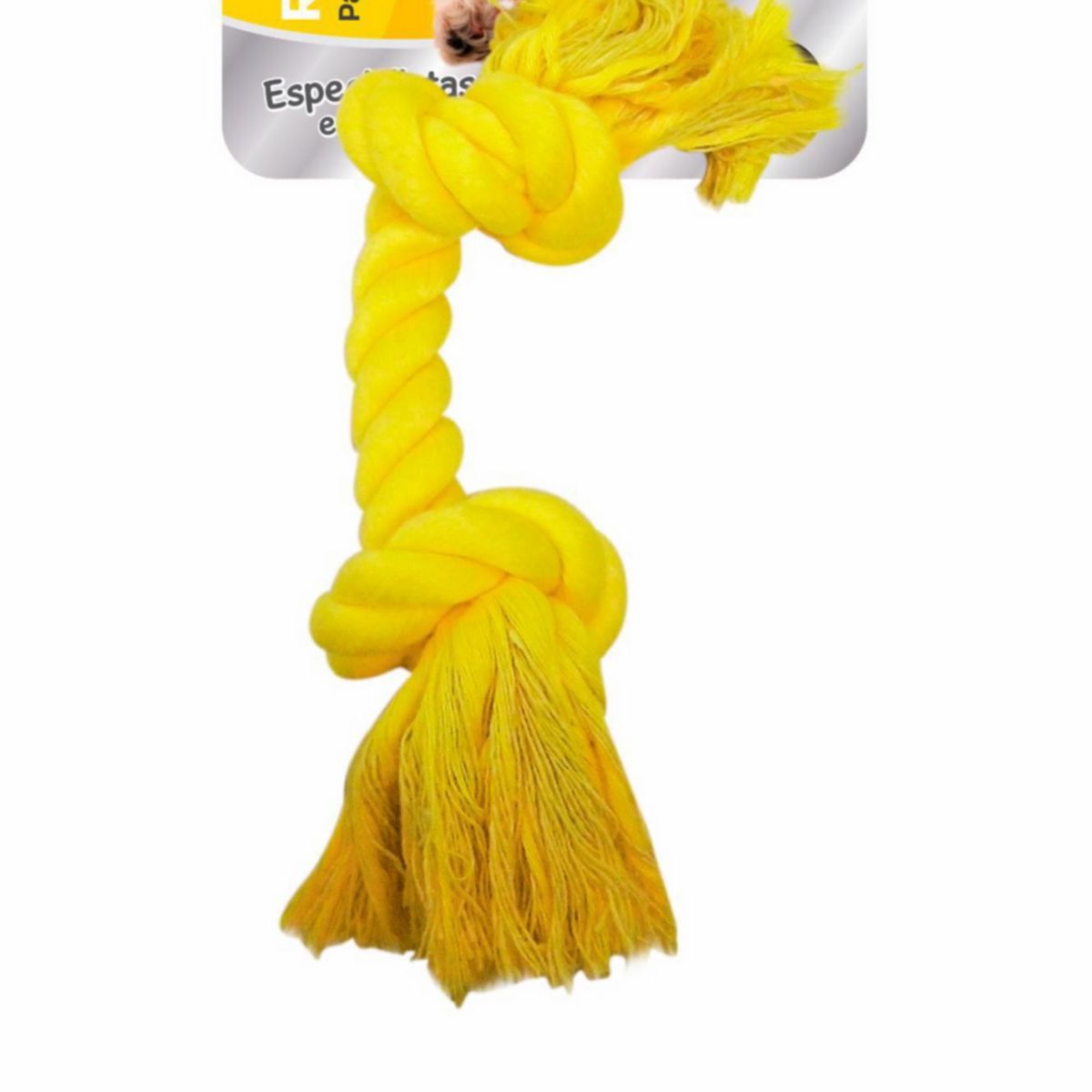 PET CARE - Hueso soga para Perro Cachorro Nylon Amarillo 5x5x19cm