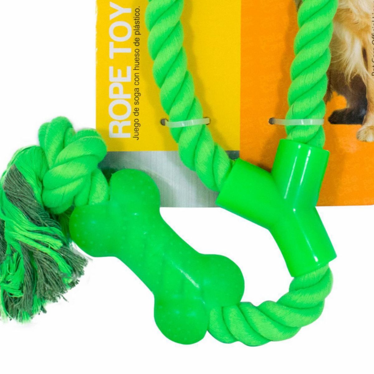 PET CARE - Hueso soga para Perro Nylon Verde 5x2.8x40cm