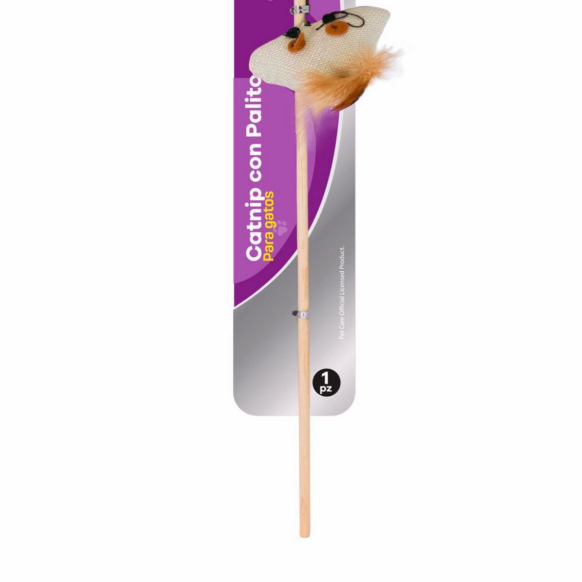 PET CARE - Palito para Gatos Tela / Caña bambú Blanco 7.5x40x2cm