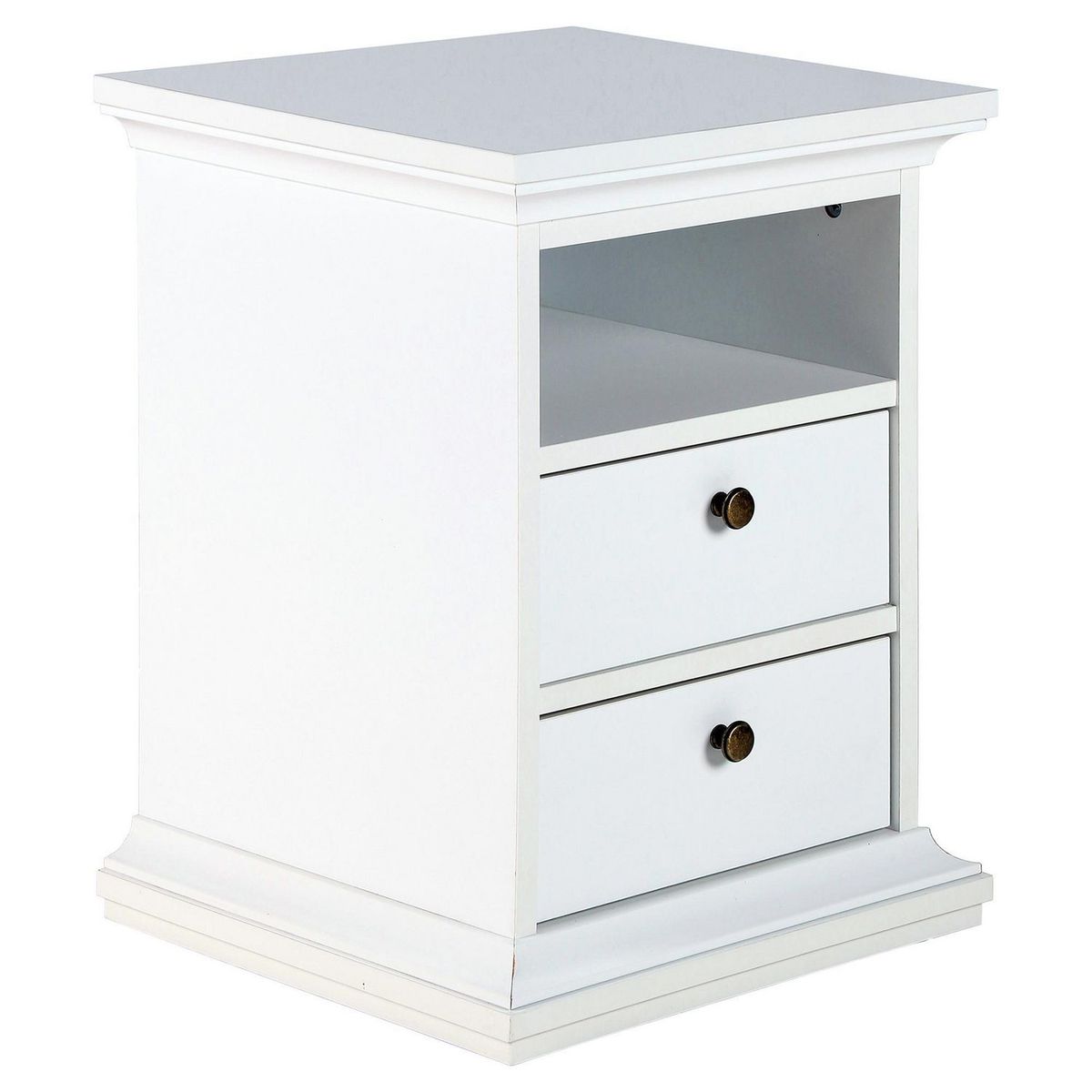 TVILUM - Velador Paris 2 cajones blanco