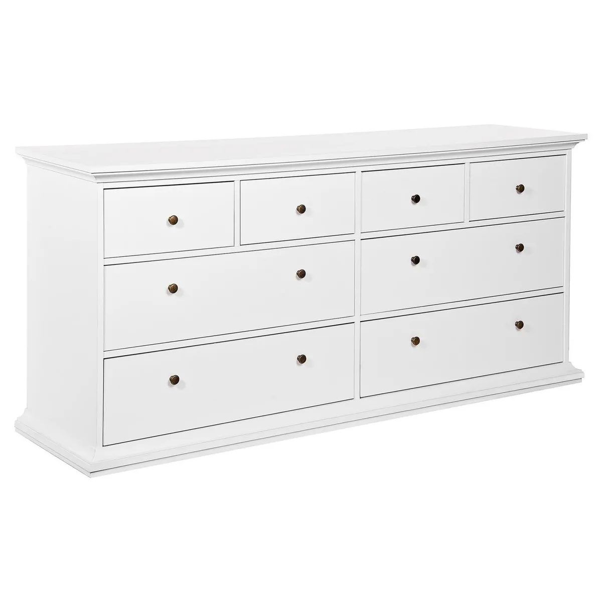 TVILUM - Cómoda 8 Cajones París Blanco 183x48x87cm