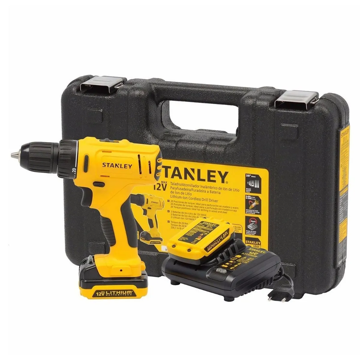 Taladro Percutor Inalámbrico Stanley 3/8" 12V SCH12S2K, marca STANLEY - Foto Principal