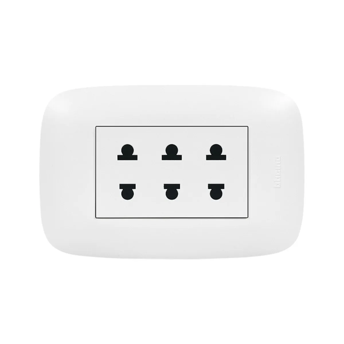 BTICINO - Tomacorriente Triple Domino Sencia Blanco