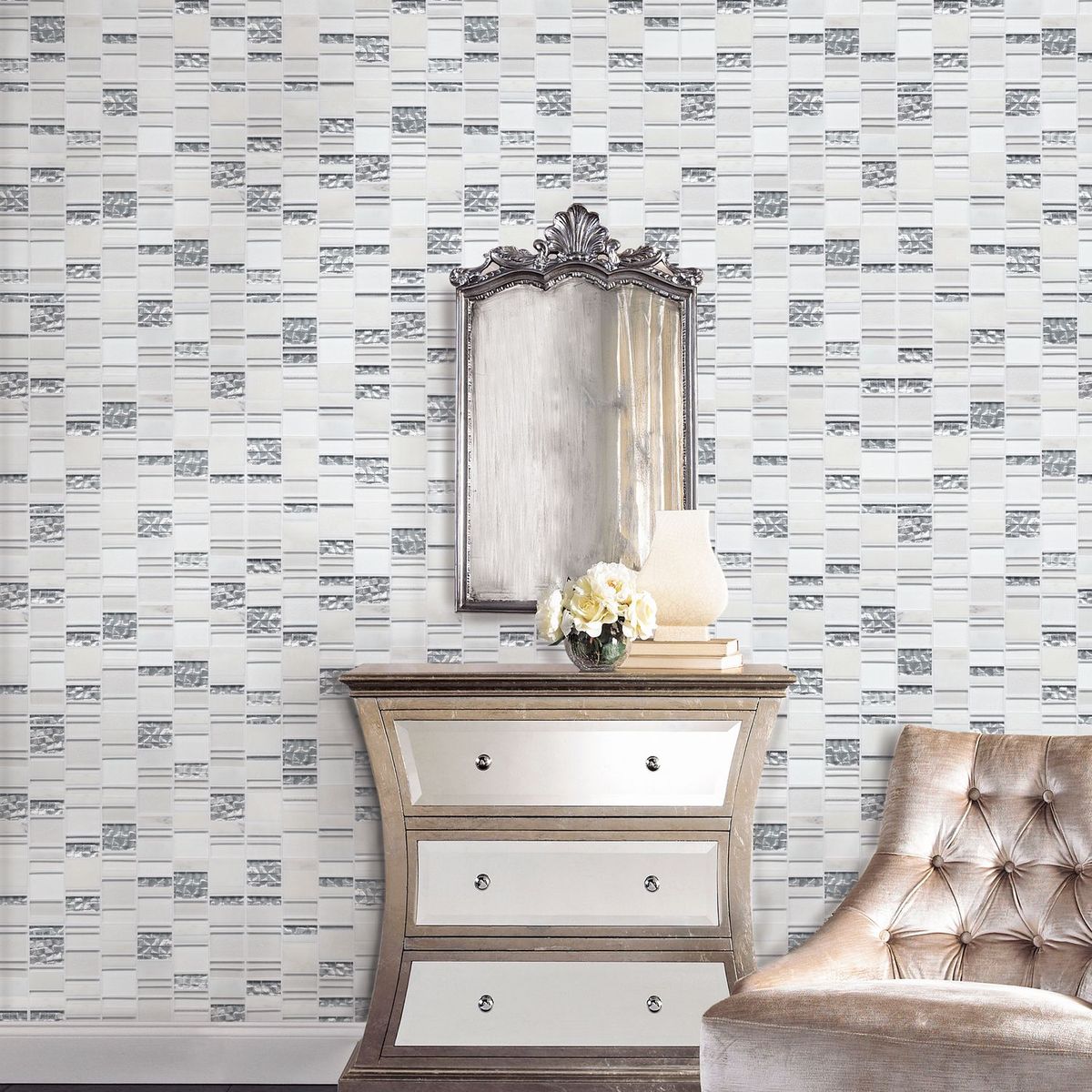 HOLZTEK - Malla Vidrio Piedra Gris 30x30cm