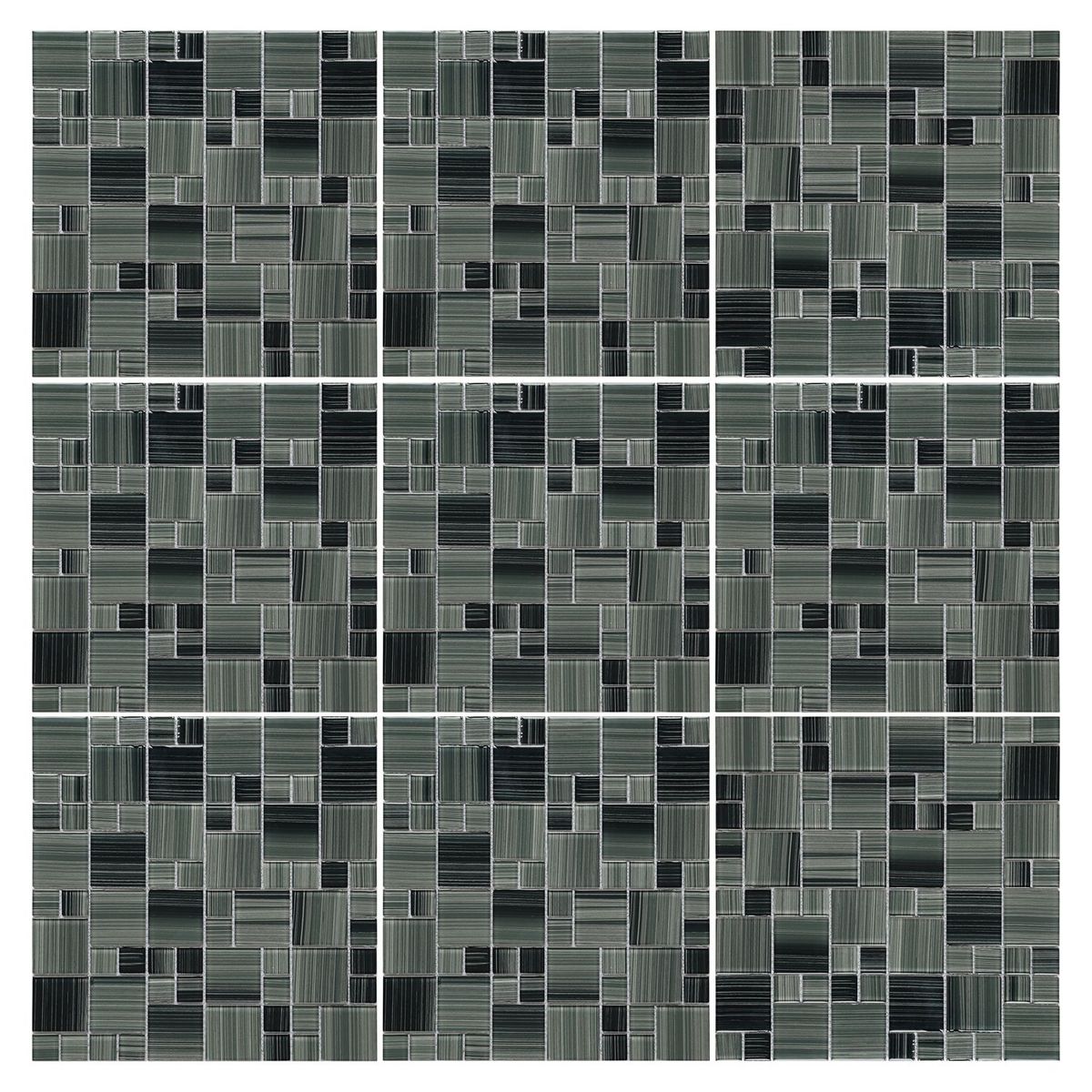 HOLZTEK - Malla Vidrio Line Negro/Gris 30x30cm