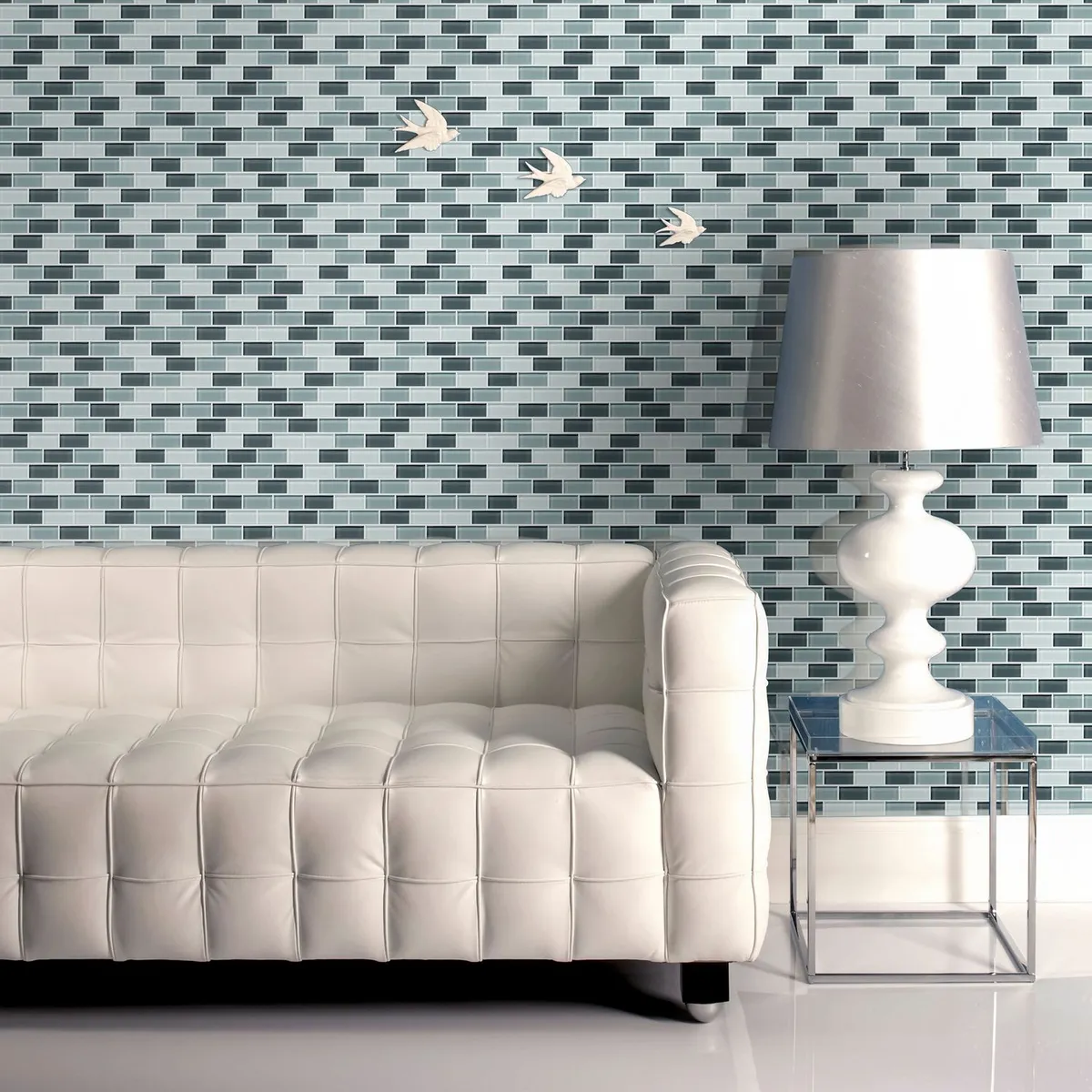 HOLZTEK - Malla Vidrio 30x30cm Negro/Blanco 4mm