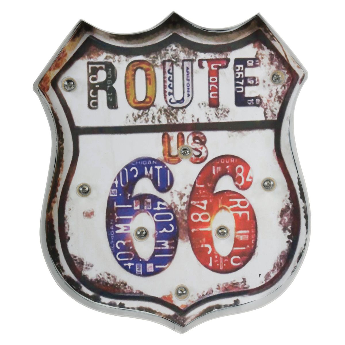 JUST HOME COLLECTION - Cartel de metal Led Route 75x40cm